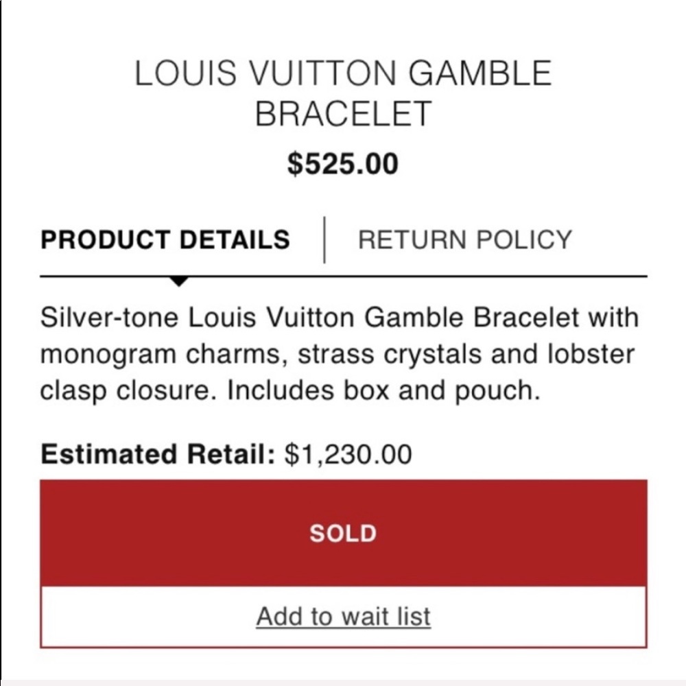 Louis Vuitton Gamble Bracelet - Picture 14 of 16